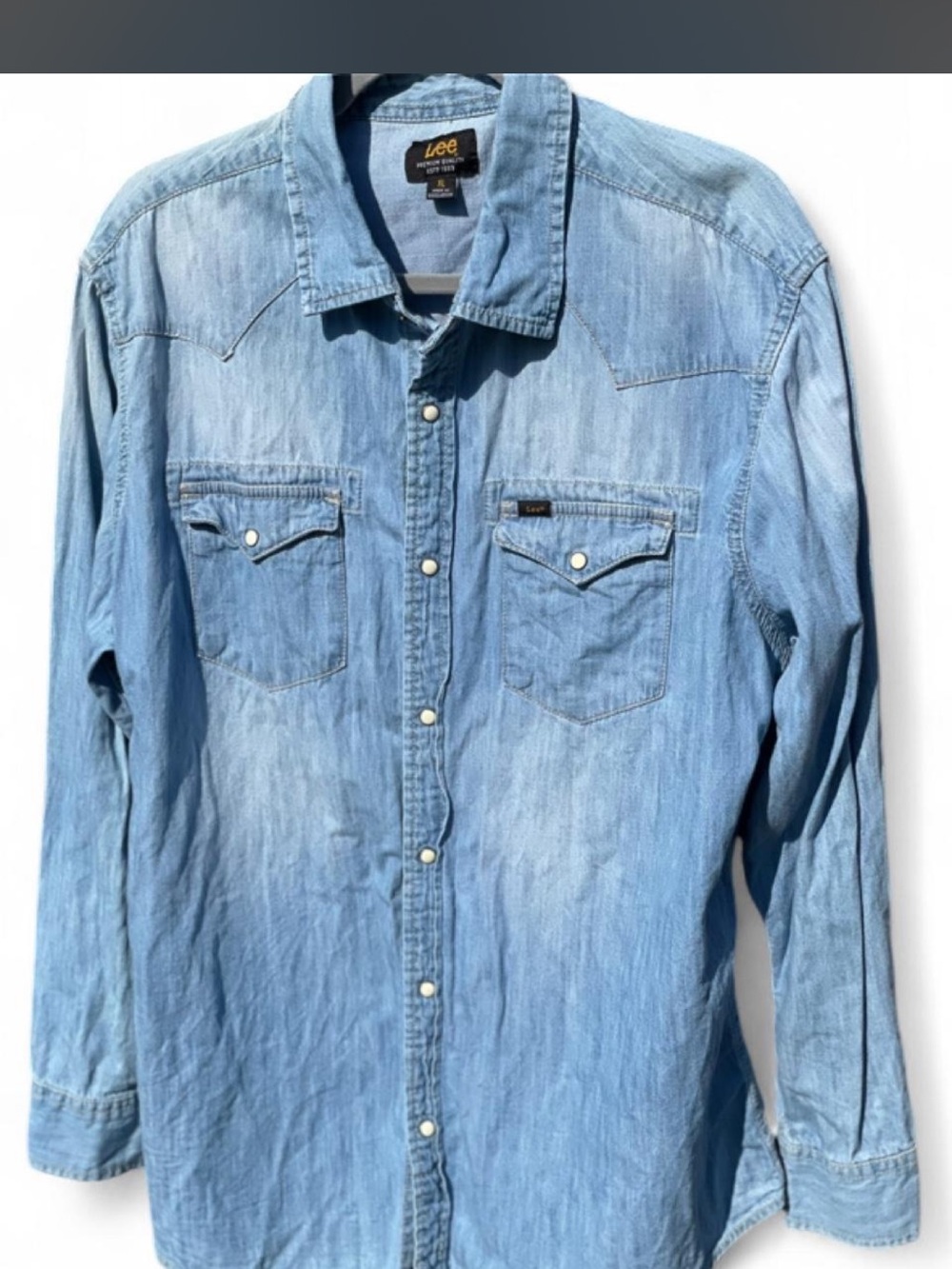 Lee Light Blue Denim Western Button-Up Shirt country cowboy